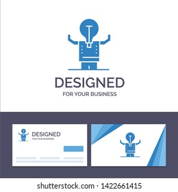 Creative Business Card and Logo template Business, Improvement, Man, Person, Potential Vector Illustration