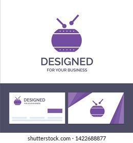 Creative Business Card and Logo template Drum, Celebration, China, Chinese Vector Illustration