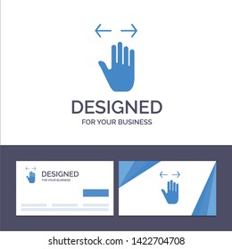 Creative Business Card and Logo template Hand, Gesture, Left, Right, zoom out Vector Illustration