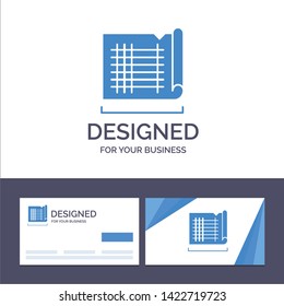 Creative Business Card and Logo template Construction, Drafting, House, Map Vector Illustration