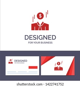 Creative Business Card and Logo template Businessman, Dollar, Man, Money Vector Illustration