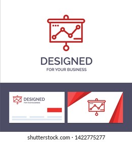 Creative Business Card and Logo template Chart, Presentation, Graph, Projector Vector Illustration