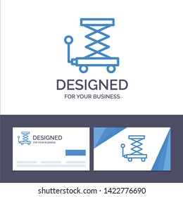 Creative Business Card and Logo template Car, Construction, Lift, Scissor Vector Illustration
