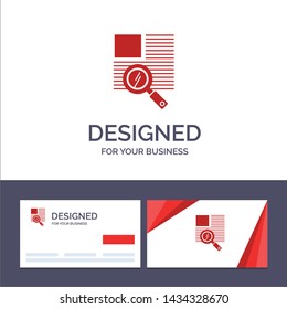 Creative Business Card and Logo template Line, Text, Zoom, Reading Vector Illustration