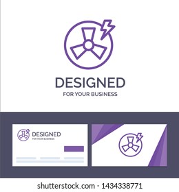 Creative Business Card and Logo template Fan, Power, Energy, Factory Vector Illustration