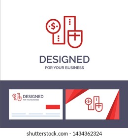 Creative Business Card and Logo template Mouse, Connect, Money, Dollar, Connection Vector Illustration