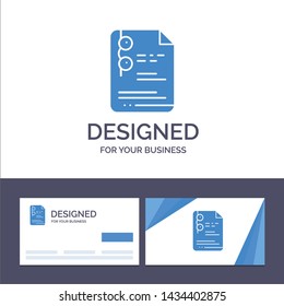 Creative Business Card and Logo template File, Document, School, Education Vector Illustration
