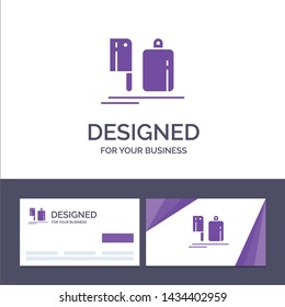Creative Business Card and Logo template Chopper, Kitchen, Chef, Preparation, Food Vector Illustration