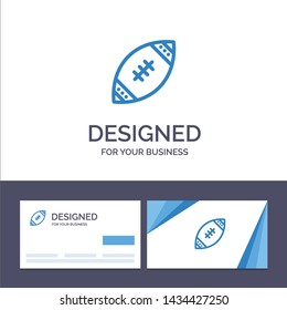 Creative Business Card and Logo template American, Ball, Football, Nfl, Rugby Vector Illustration