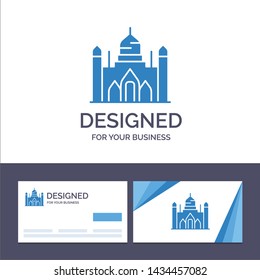 Creative Business Card and Logo template Aurangabad Fort, Bangladesh, Dhaka, Lalbagh Vector Illustration