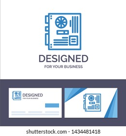 Creative Business Card and Logo template Computer, Main, Mainboard, Mother, Motherboard Vector Illustration