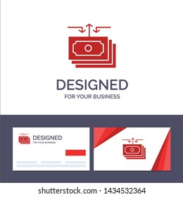 Creative Business Card and Logo template Dollar, Flow, Money, Cash, Report Vector Illustration