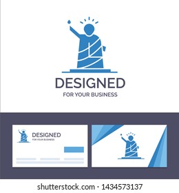 Creative Business Card and Logo template Landmarks, Statue of Liberty Usa Vector Illustration