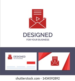 Creative Business Card and Logo template Mail, Message, Sms, Video Player Vector Illustration