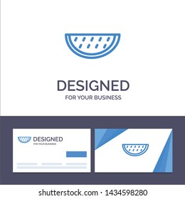 Creative Business Card and Logo template Fruits, Melon, Summer, Water Vector Illustration