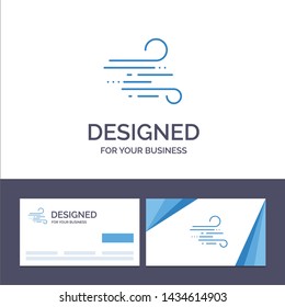 Creative Business Card and Logo template Blow, Weather, Wind, Spring Vector Illustration