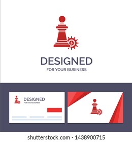 Creative Business Card and Logo template Chess, Business, Strategy, Success Vector Illustration