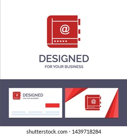 Creative Business Card and Logo template Book, Business, Contact, Contacts, Internet, Phone, Telephone Vector Illustration