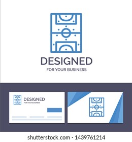 Creative Business Card and Logo template Entertainment, Game, Football, Field Vector Illustration