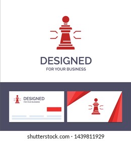 Creative Business Card and Logo template Chess, Advantage, Business, Figures, Game, Strategy, Tactic Vector Illustration