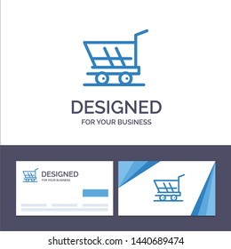 Creative Business Card and Logo template Cart, Trolley, Shopping, Buy Vector Illustration