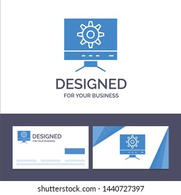 Creative Business Card and Logo template Computer, Setting, Design Vector Illustration