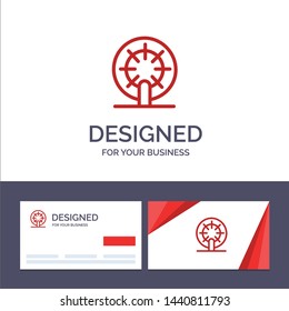 Creative Business Card and Logo template Wheel, Boat, Ship, Ship Vector Illustration