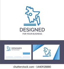 Creative Business Card and Logo template Map, Bangladesh Country, Bangladesh Vector Illustration