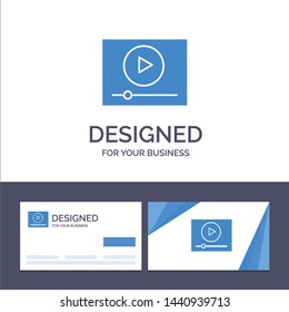 Creative Business Card and Logo template Video, Play, Online, Marketing Vector Illustration
