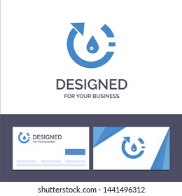 Creative Business Card and Logo template Drop, Ecology, Environment, Nature, Recycle Vector Illustration