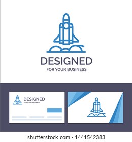 Creative Business Card and Logo template Unicorn Startup, Business, Rocket, Startup Vector Illustration