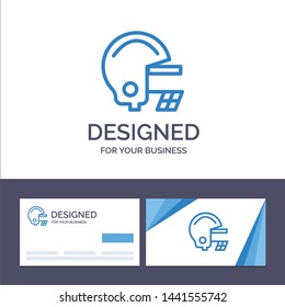 Creative Business Card and Logo template American, Football, Helmet Vector Illustration