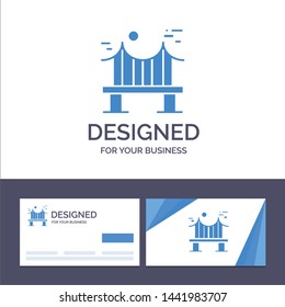 Creative Business Card and Logo template Across, Bridge, Metal, River, Road Vector Illustration