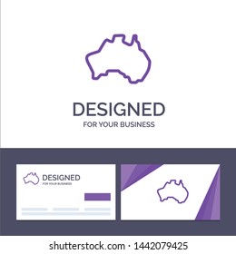 Creative Business Card and Logo template Australian, Country, Location, Map, Travel Vector Illustration