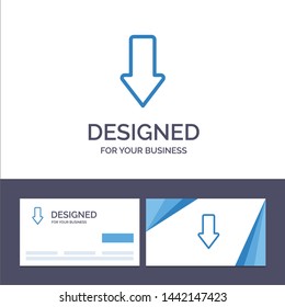Creative Business Card and Logo template Arrow, Arrows, Down, Download Vector Illustration