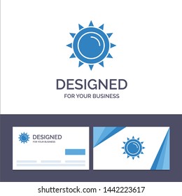 Creative Business Card and Logo template Sun, Brightness, Light, Spring Vector Illustration