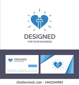 Creative Business Card and Logo template Love, Heart, Celebration, Christian, Easter Vector Illustration