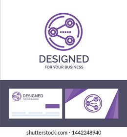 Creative Business Card and Logo template Share, Sharing, Social, Media Vector Illustration