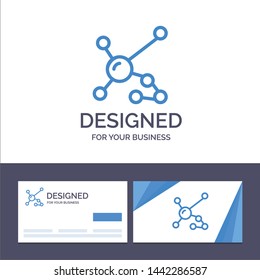 Creative Business Card and Logo template Atom, Biochemistry, Biology, Dna, Genetic Vector Illustration