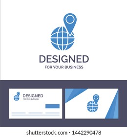 Creative Business Card and Logo template Global, Location, Map, World Vector Illustration