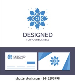 Creative Business Card and Logo template Physics, React, Science Vector Illustration