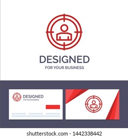 Creative Business Card and Logo template Target  Focus, Audience Targeting, Vector Illustration