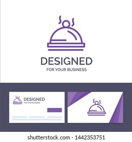 Creative Business Card and Logo template Hotel, Dish, Food, Service Vector Illustration
