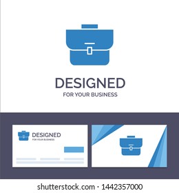 Creative Business Card and Logo template Bag, Case, Suitcase, Workbag Vector Illustration