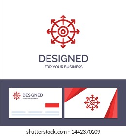 Creative Business Card and Logo template Target, Point, Achieve, Success Vector Illustration