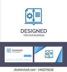 Creative Business Card and Logo template Book, Guide, Hardware, Instruction Vector Illustration