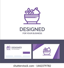 Creative Business Card and Logo template Herbal, Medicine, Natural, Bowl Vector Illustration