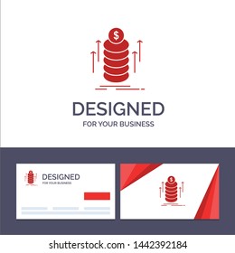 Creative Business Card and Logo template Money, Bundle, Transfer, Coins Vector Illustration