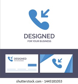 Creative Business Card and Logo template Answer, Call, Incoming Vector Illustration