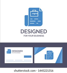 Creative Business Card and Logo template Document, Job, File, Bag Vector Illustration